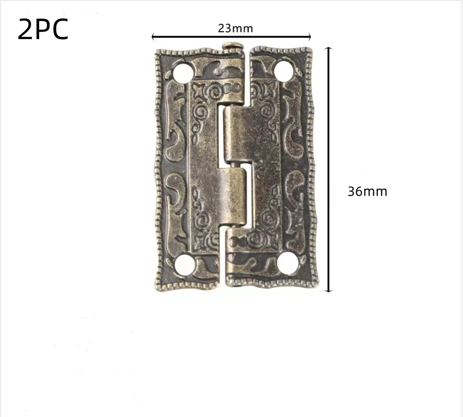 2Pcs small size Antique Bronze Hinges Cabinet Door Drawer Decorative Mini Hinge For Jewelry Wooden Box Furniture Hardware