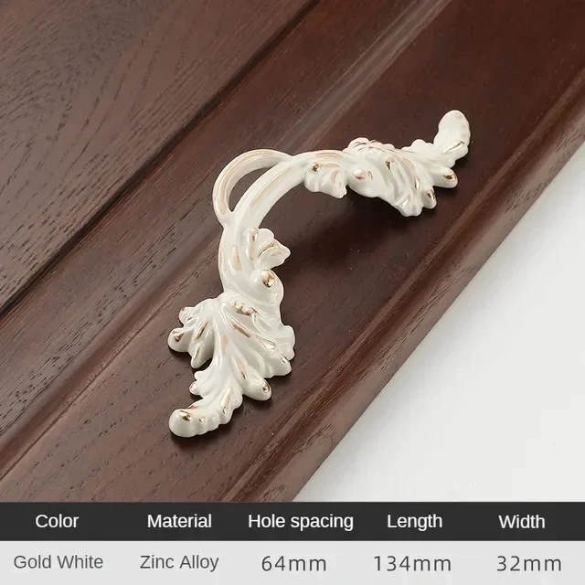 2pc Zinc Alloy Rural Ivory White Cabinet Door Drawer Handle Cabinet Door Closet Kitchen Handle Wardrobe Door Furniture Handle