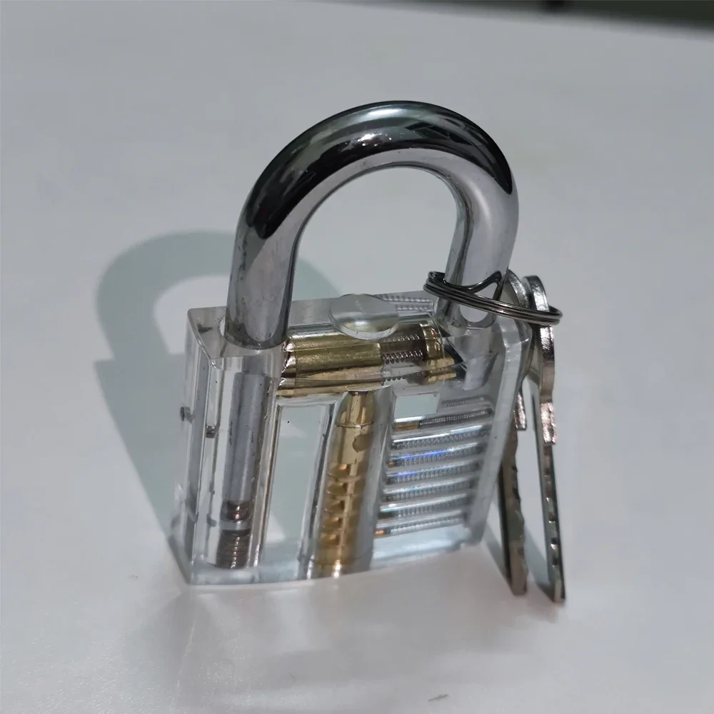 47x30mm Practice Lock Transparent Visible Locks Cutaway Practice View Padlock for Hardware Lock Training Skill Locksmith Tools