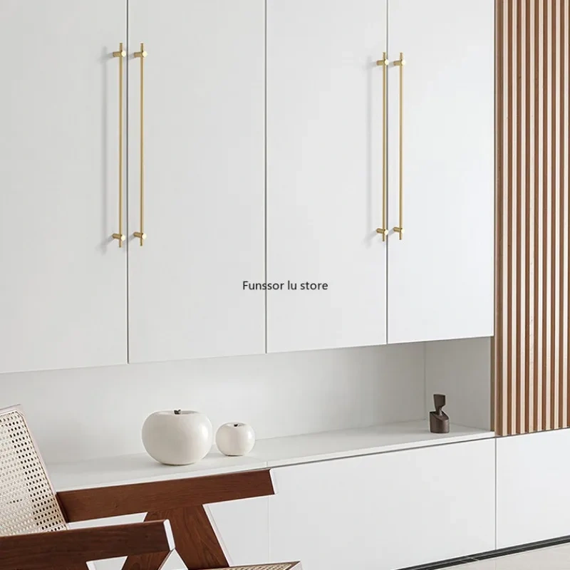 Adjustable！A Luxury Solid Brass Long Handle With Adjustable Pitch Modern Gold Wardrobe Cabinet Glass Door Handles Drawer Pulls