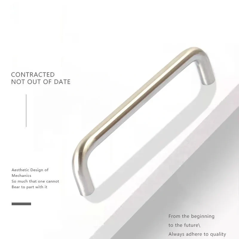 Stainless Steel U Type Door Handles Dresser Knobs Kitchen Cabinet Knobs and Handles for Furniture Hardware Diameter 8mm HomeDeco