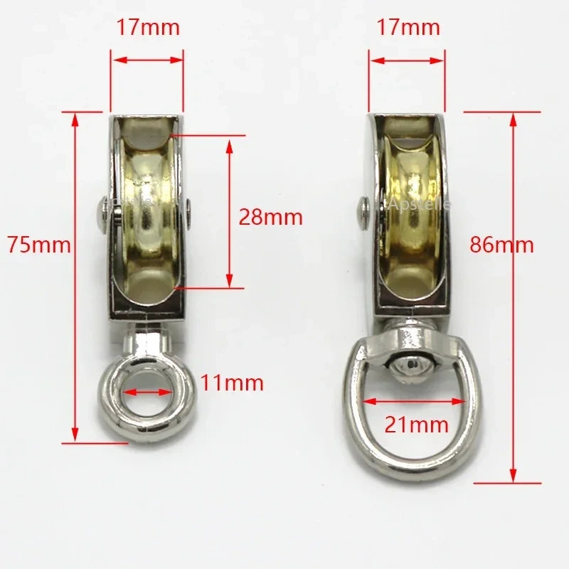 Mini Pulleys Fixed/Moving Metal Sheave Zinc Alloy Lifting Rope Roller Pulley Capable of Bearing 100-250KG
