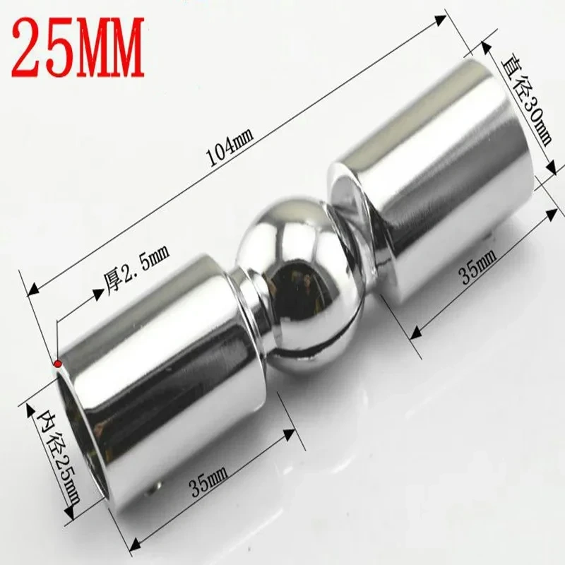 2Pc Stainless Steel Pipe Fitting 19/25 mm Shower Room Parts Rod Head Glass Bracket Fixing Hose Clamp Connection Universal Joint