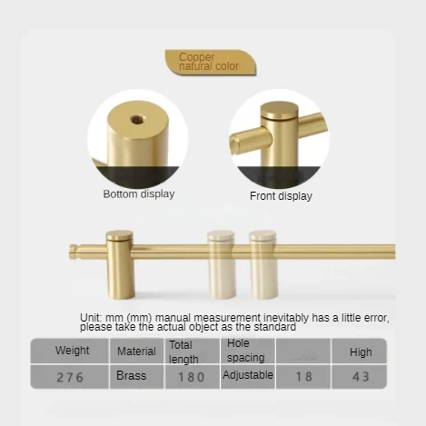Adjustable！A Luxury Solid Brass Long Handle With Adjustable Pitch Modern Gold Wardrobe Cabinet Glass Door Handles Drawer Pulls