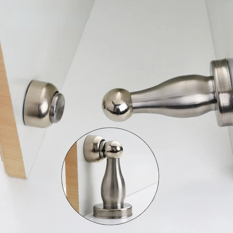 New Stainless Steel Wind-Proof Magnetic Door Stopper Sticker Toilet Glass Hidden Door Holders Catch Floor Doorstop Door Hardware