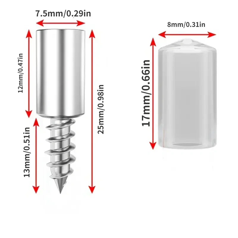 20Pcs Self Tapping Screws, Cabinet Bracket, Laminate Support Glass Studs Pegs, Nonslip Partition Nail For Wooden cabinet fixed