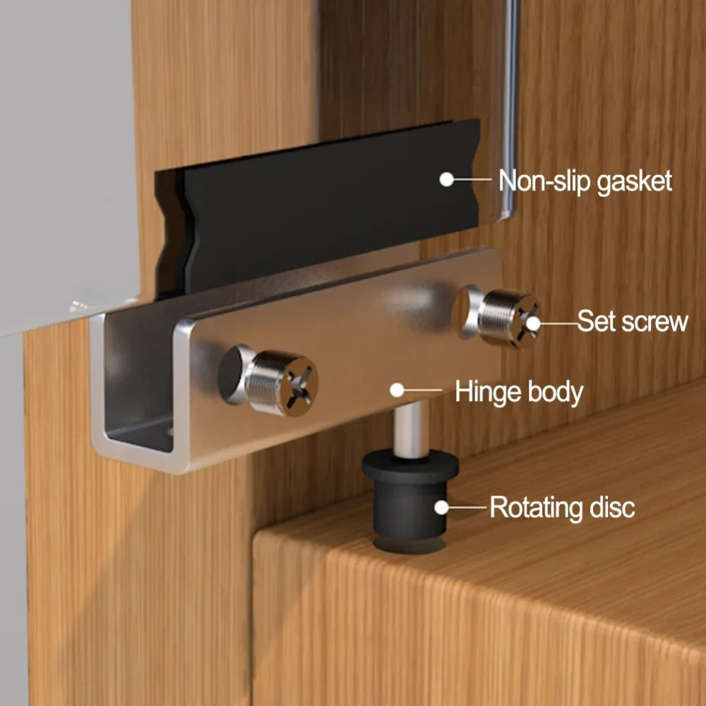 Premium Stainless Steel Glass Door Hinges Corner Code Drilling Fits Rotary Shaft Door Hinge Rust-Proof No