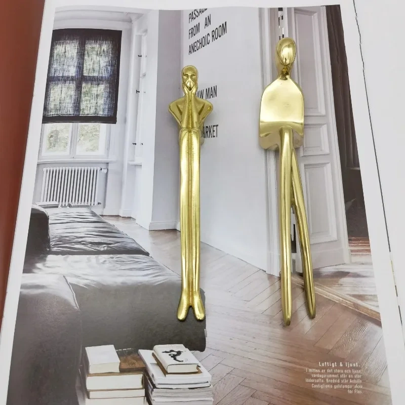 Light Luxury French Brass Ballerina Dancing Girl Handle Decoration Cabinet Door Wardrobe Gold Nordic Porch Door Handle