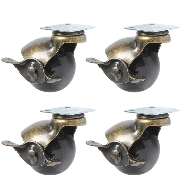 4pcs 2 inches caster 50mm Bearing Capacity 30kg Black Trolley Wheels Caster Rubber Swivel Casters for Office Chair Sofa Platform