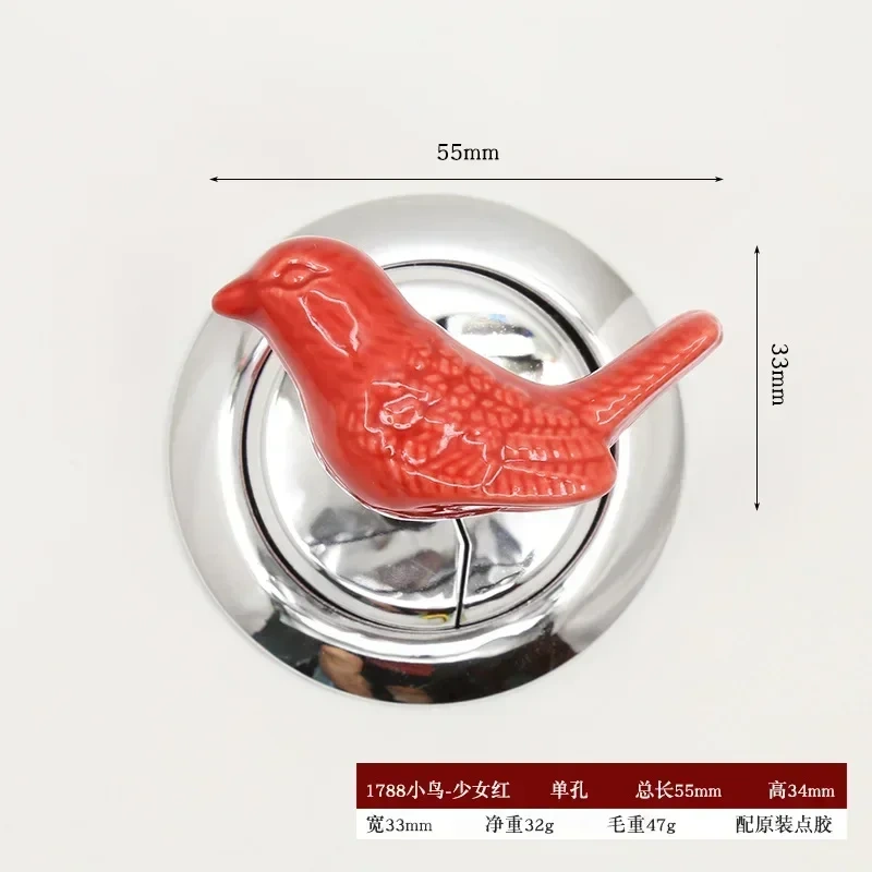 Handle Toilet Press Button Bird Shaped Press Tank Push Switch Toilet Bathing Room Decor Water Press Flush Button Home Tools