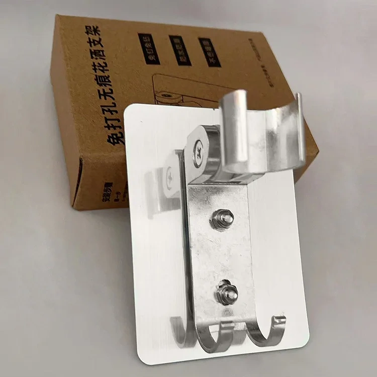 Chrome Plated Aluminium Shower Holder Wall Mounted Hand Adjustable Bathroom Accessories Stand Bracket