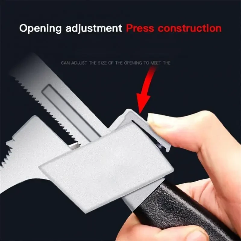 Adjustable Wrench Short Handle Repairing Large Opening Spanner Basin Sink Multifunctional Faucet Pipe Tubing Hand Tool Durable
