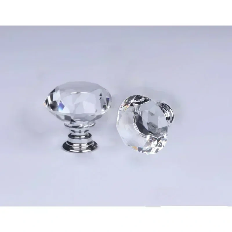 Gold Base Diamond Shape Design Crystal Glass Knobs Cupboard Pulls Drawer Knobs Kitchen Cabinet Handles Furniture Handle luxury