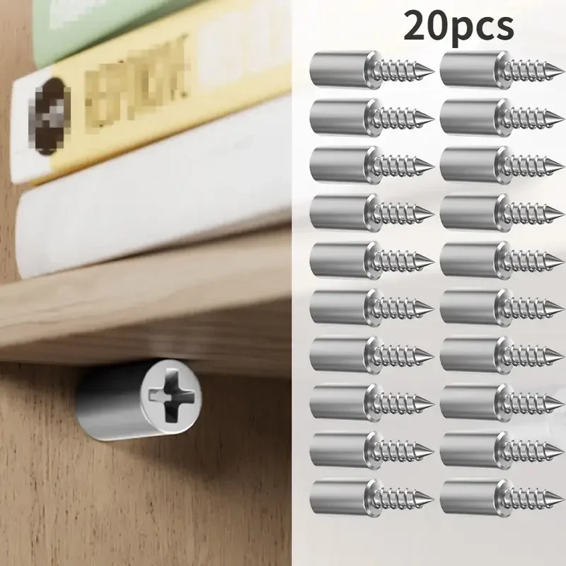 20Pcs Self Tapping Screws, Cabinet Bracket, Laminate Support Glass Studs Pegs, Nonslip Partition Nail For Wooden cabinet fixed