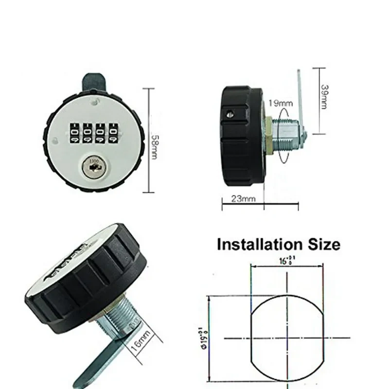 4 Digital Zinc Alloy Code Password Safe Lock 100 Combination Cam Numbers Mailbox Cabinet Drawer Password Lock Locker With Keys