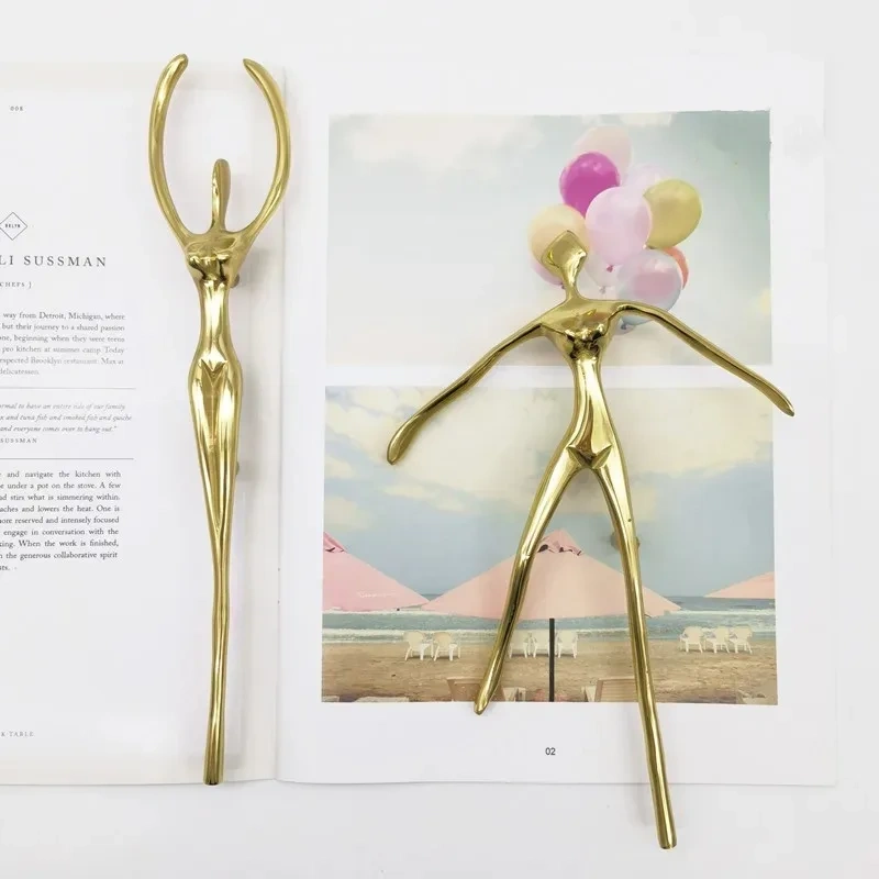 Light Luxury French Brass Ballerina Dancing Girl Handle Decoration Cabinet Door Wardrobe Gold Nordic Porch Door Handle