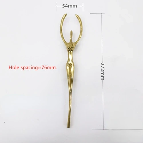 Light Luxury French Brass Ballerina Dancing Girl Handle Decoration Cabinet Door Wardrobe Gold Nordic Porch Door Handle