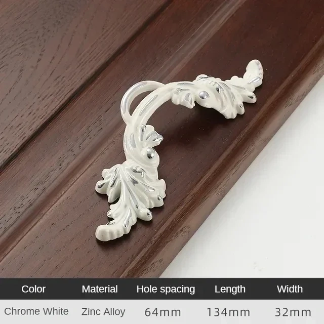 2pc Zinc Alloy Rural Ivory White Cabinet Door Drawer Handle Cabinet Door Closet Kitchen Handle Wardrobe Door Furniture Handle
