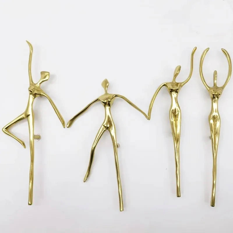 Light Luxury French Brass Ballerina Dancing Girl Handle Decoration Cabinet Door Wardrobe Gold Nordic Porch Door Handle
