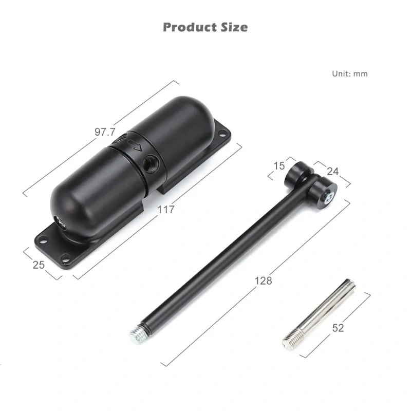 Zinc Alloy Surface Mounted Spring Door Closer Automatic Door Closer Door Stops Door Hardware Accessories