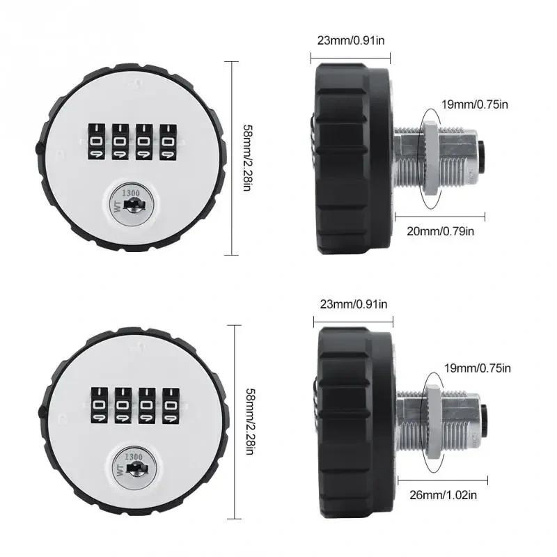 4 Digital Zinc Alloy Code Password Safe Lock 100 Combination Cam Numbers Mailbox Cabinet Drawer Password Lock Locker With Keys