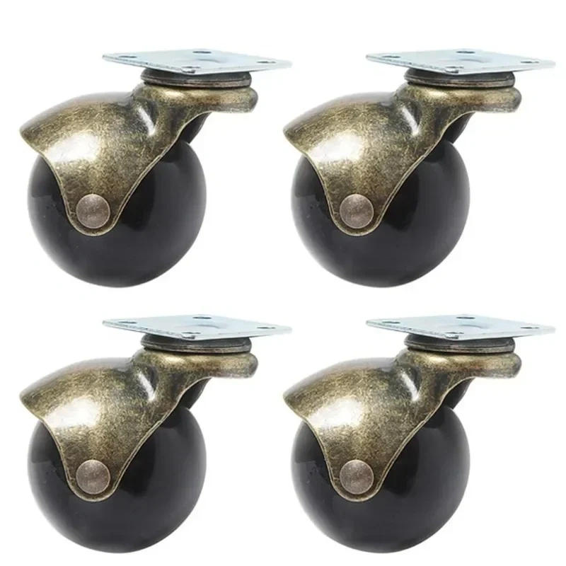 4pcs 2 inches caster 50mm Bearing Capacity 30kg Black Trolley Wheels Caster Rubber Swivel Casters for Office Chair Sofa Platform
