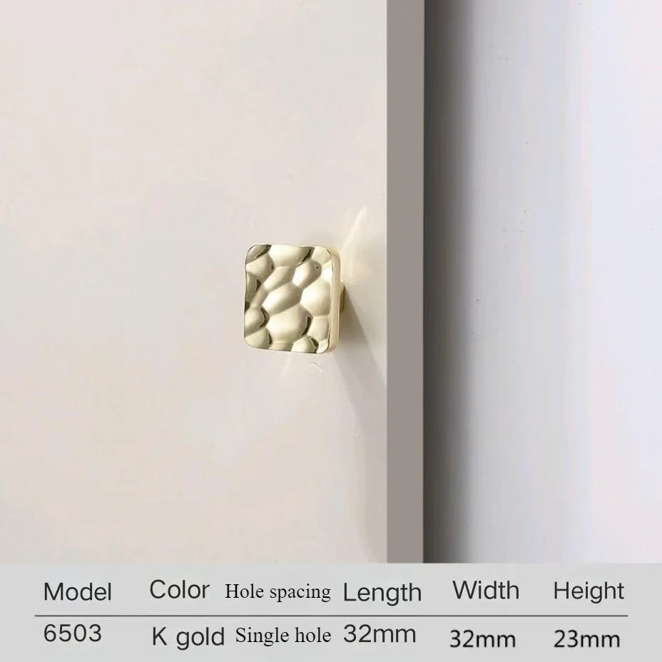New French Style Wardrobe Door Handle Gold Creative Hammer Pattern Light Luxurious Cabinet Door Handle Drawer Handle