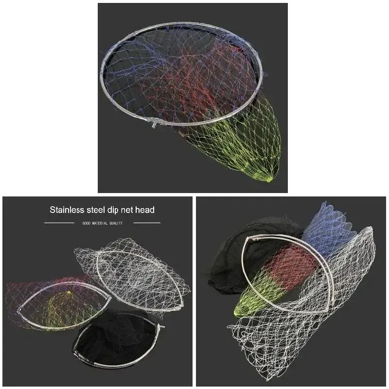 40cm 50cm Fishing Net Folding Fishing Brail Landing Net Ultra Light Titanium Alloy Deepening catching Net  Tool Accessorie