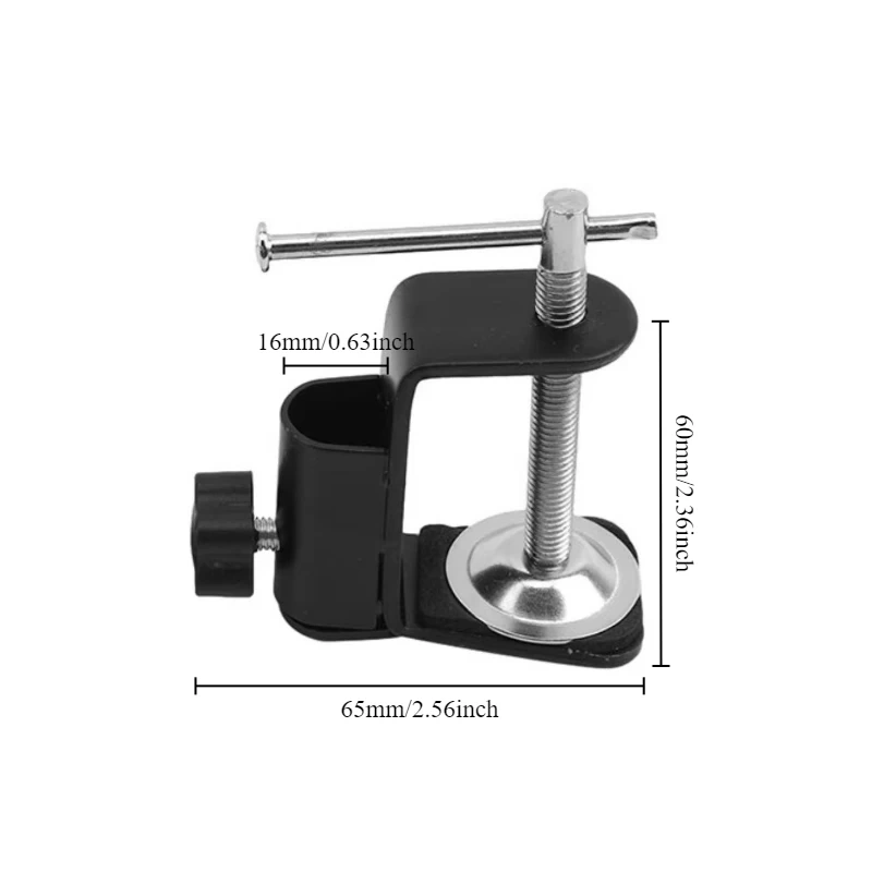 Metal Enlarged Base I-shaped Clip 35 Cantilever Bracket Clip 360-degree Desktop Fixed Base Suitable For Mic Stand