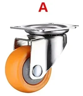 1pcs 1.5 inch Orange Swivel Castor Trolley Rubber Furniture Casters Wheels silent tatami drawer pulley roller directional wheel