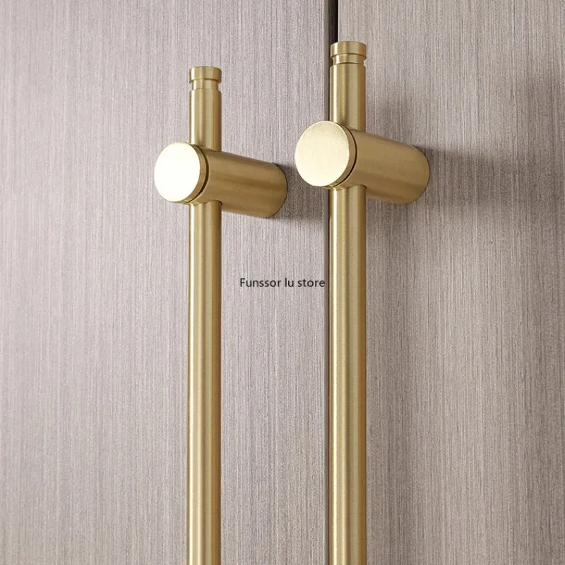 Adjustable！A Luxury Solid Brass Long Handle With Adjustable Pitch Modern Gold Wardrobe Cabinet Glass Door Handles Drawer Pulls