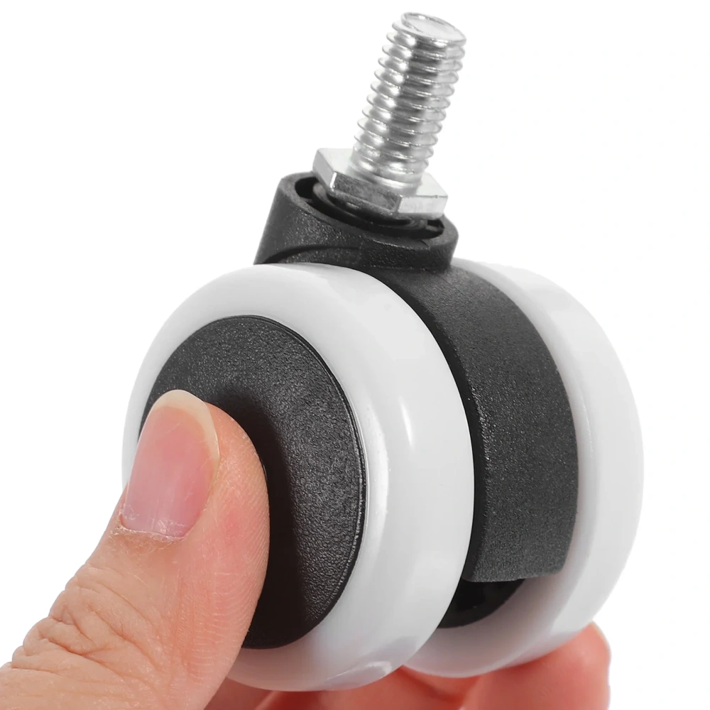 4Pcs Caster Set Small Pulley Wheels Rubbish Bin Mini Rollers for Planters Swivel PU edge wrapping silent furniture casters