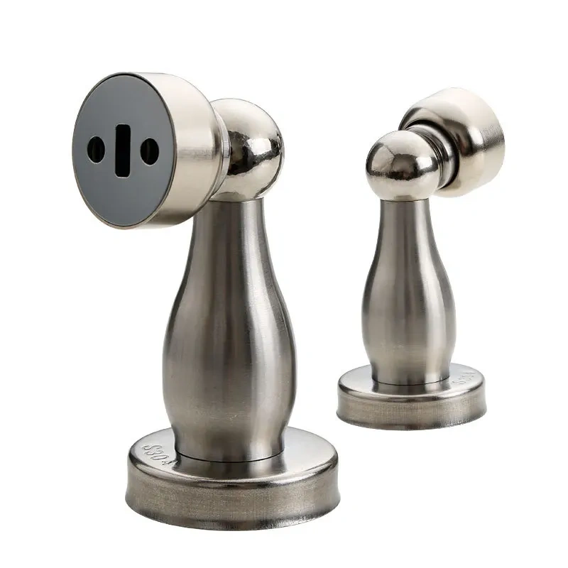 New Stainless Steel Wind-Proof Magnetic Door Stopper Sticker Toilet Glass Hidden Door Holders Catch Floor Doorstop Door Hardware