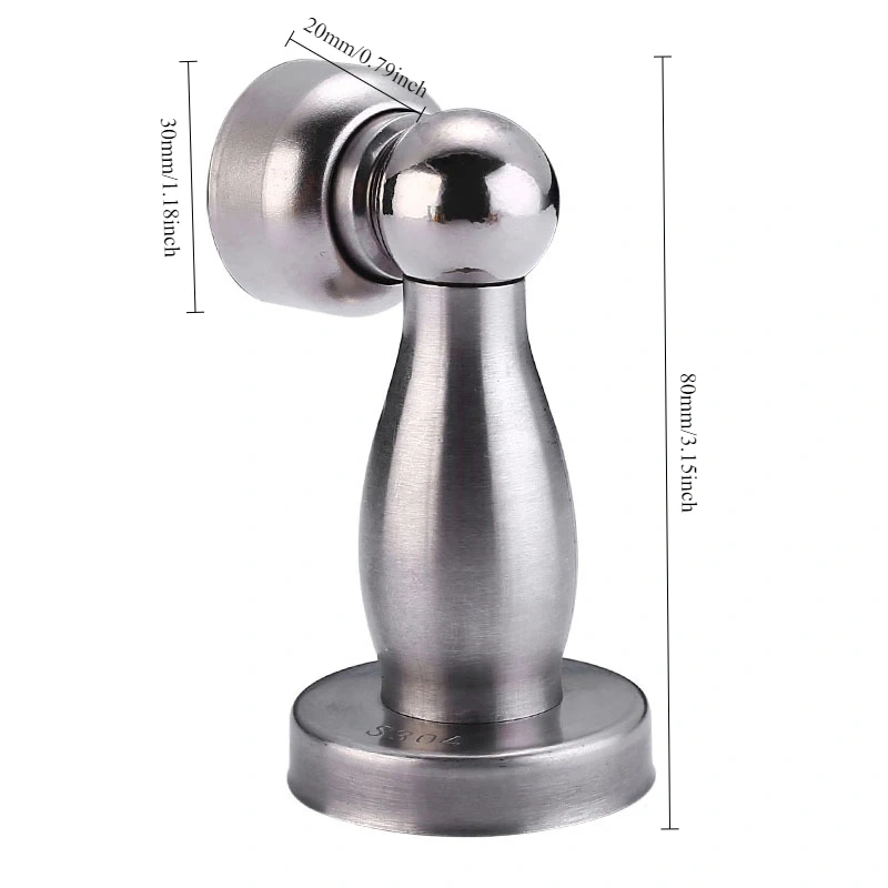 New Stainless Steel Wind-Proof Magnetic Door Stopper Sticker Toilet Glass Hidden Door Holders Catch Floor Doorstop Door Hardware