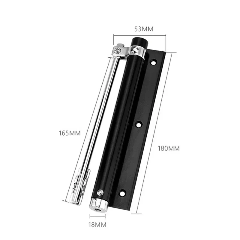 1pcs Adjustable Door Closer Single Spring Strength Surface Mounted Mini Automatic Closing Fire Rated Door Hardware 180*165*53mm