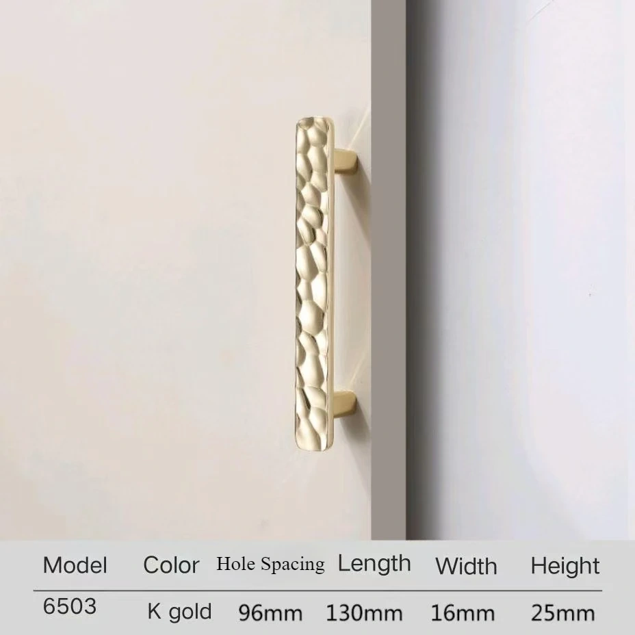 New French Style Wardrobe Door Handle Gold Creative Hammer Pattern Light Luxurious Cabinet Door Handle Drawer Handle