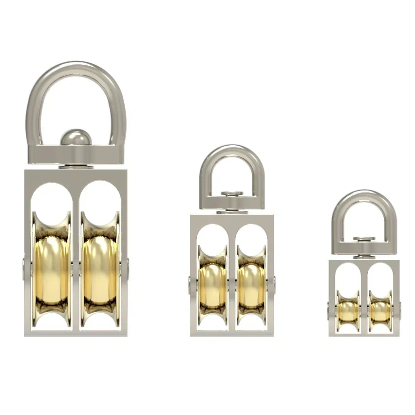 1pcs 43/58/86mm Single/Double Wheels Metal Sheave  Zinc Alloy Pulley Crown Block and Tackle Lifting Wheel Mini Double Pulley