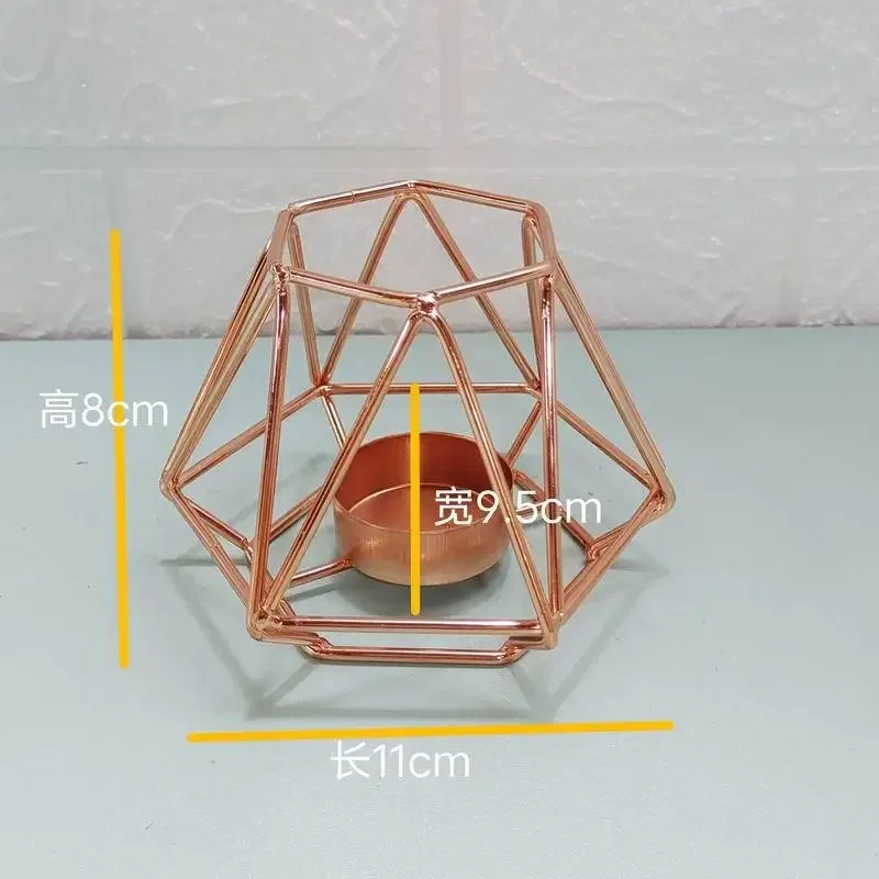 Gold Geometric Metal Tealight Candle Holders for Living & Bathroom Decorations  Centerpieces for Wedding&Dining Mood Candlestick