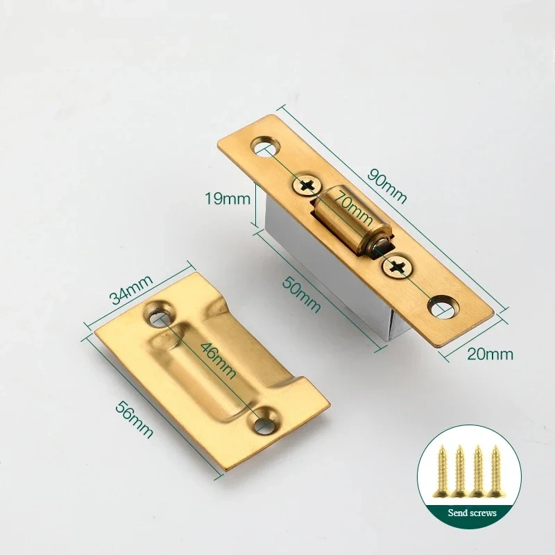 Hidden Stainless Steel Door Latches Cupboard Cabinet Roller Door Locks Wooden Door Stops Home Furniture Hardware High-quality