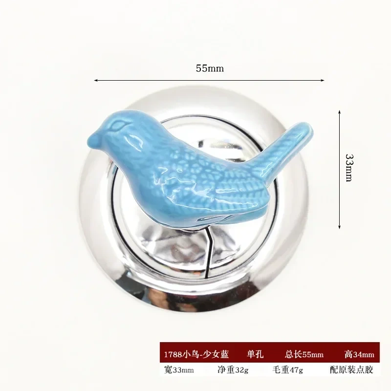 Handle Toilet Press Button Bird Shaped Press Tank Push Switch Toilet Bathing Room Decor Water Press Flush Button Home Tools