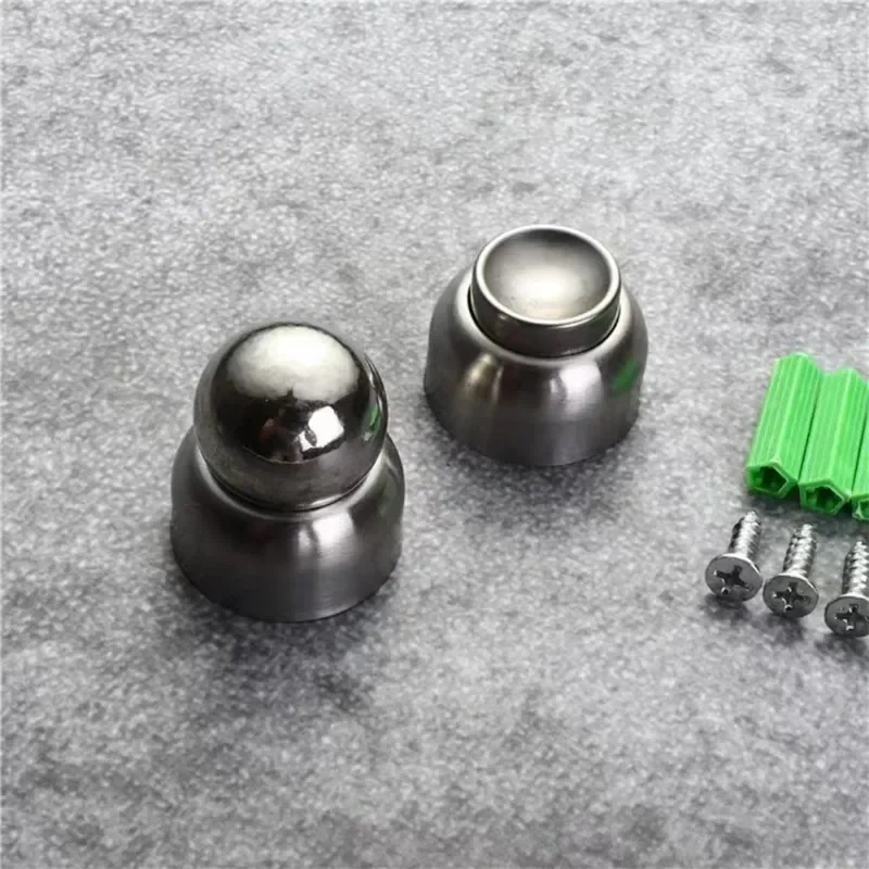 Magnetic Door Stops Mini Stainless Steel Ultra-short Door Stopper Hidden Holders Floor Hardware Fitting With Screws 5.6cm