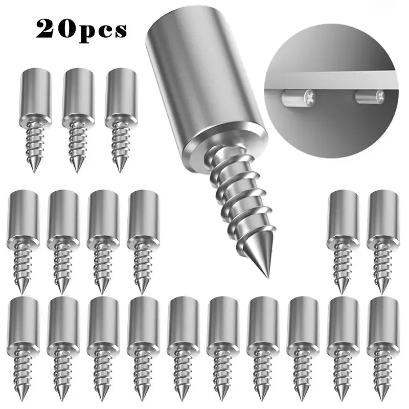 20Pcs Self Tapping Screws, Cabinet Bracket, Laminate Support Glass Studs Pegs, Nonslip Partition Nail For Wooden cabinet fixed