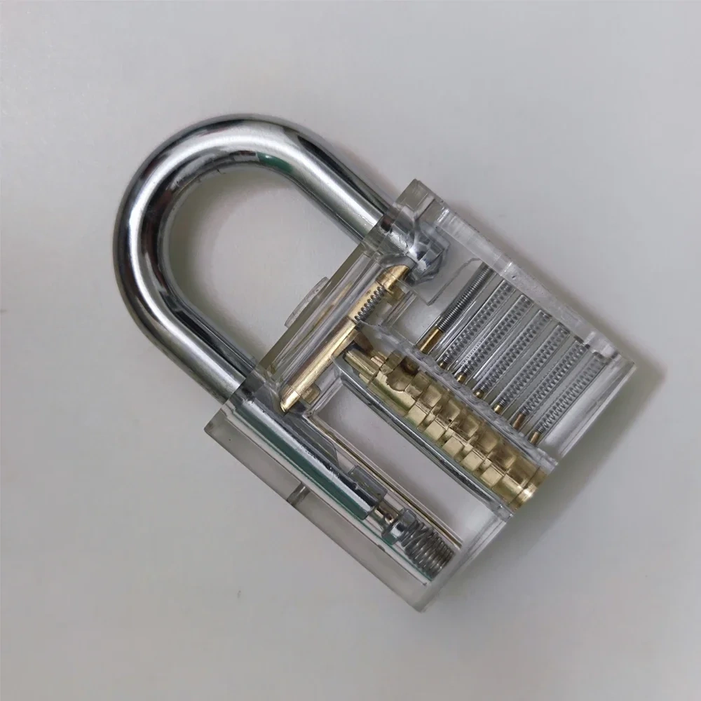 47x30mm Practice Lock Transparent Visible Locks Cutaway Practice View Padlock for Hardware Lock Training Skill Locksmith Tools