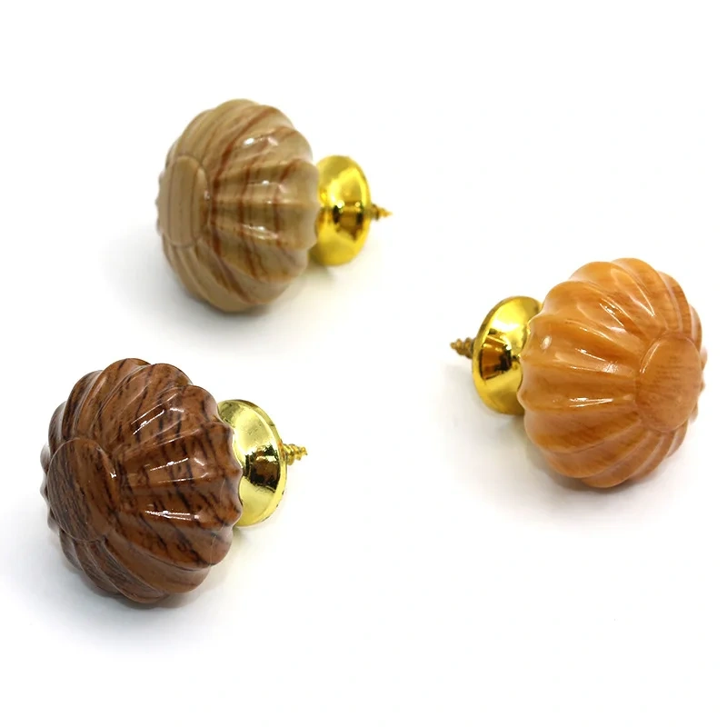 5pc Plastic imitation wood pumpkin handle, single-hole drawer cabinet door cabinet handle, furniture hardware handle