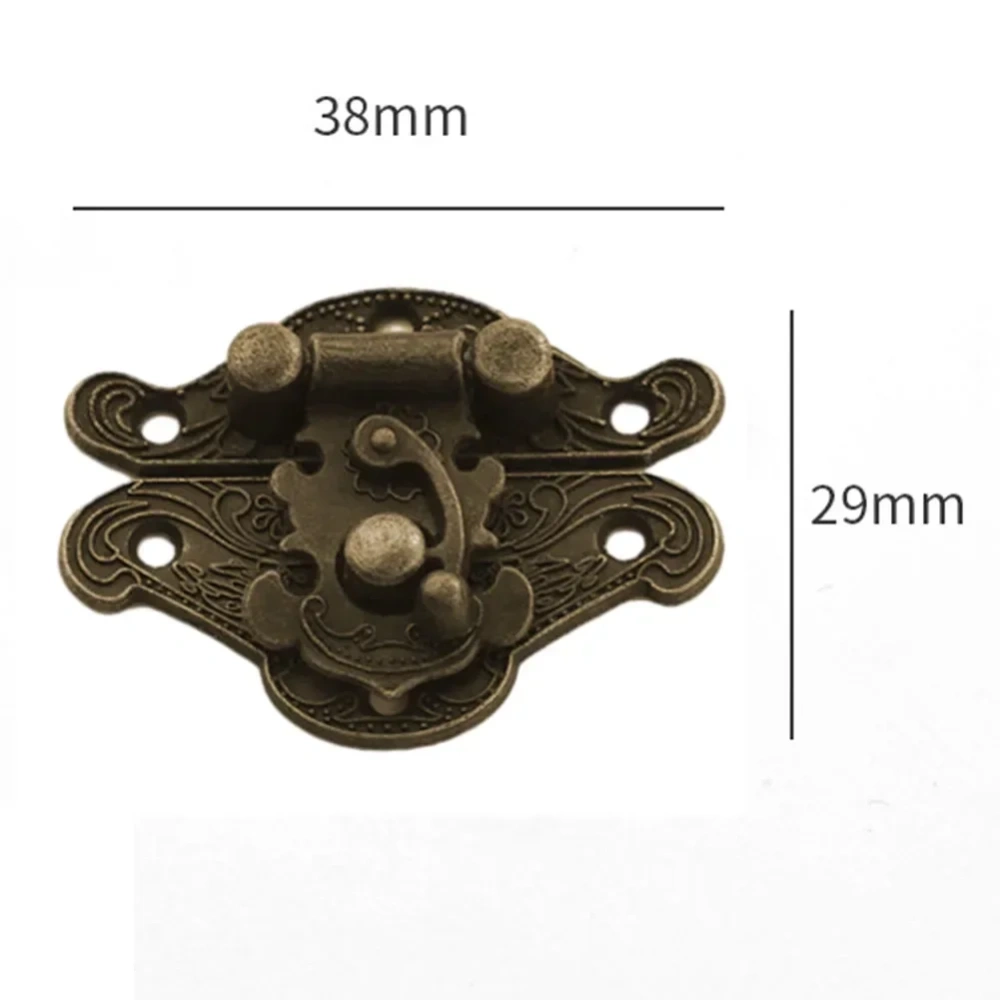 4pcs Wooden Box Latches Buckle Antique Suitcases Luggage Hasp Alloy Wine Box Hinge Buckle Decoration Hardware Accessories