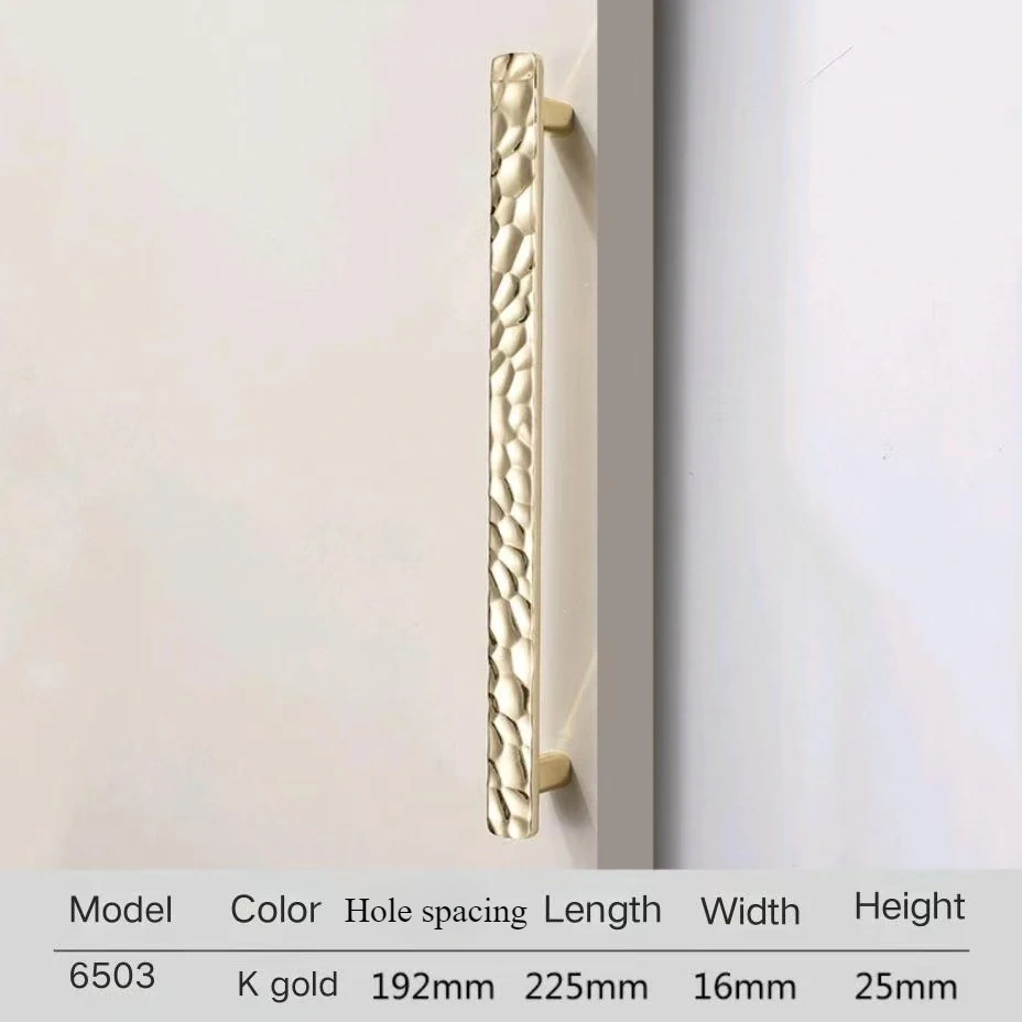 New French Style Wardrobe Door Handle Gold Creative Hammer Pattern Light Luxurious Cabinet Door Handle Drawer Handle