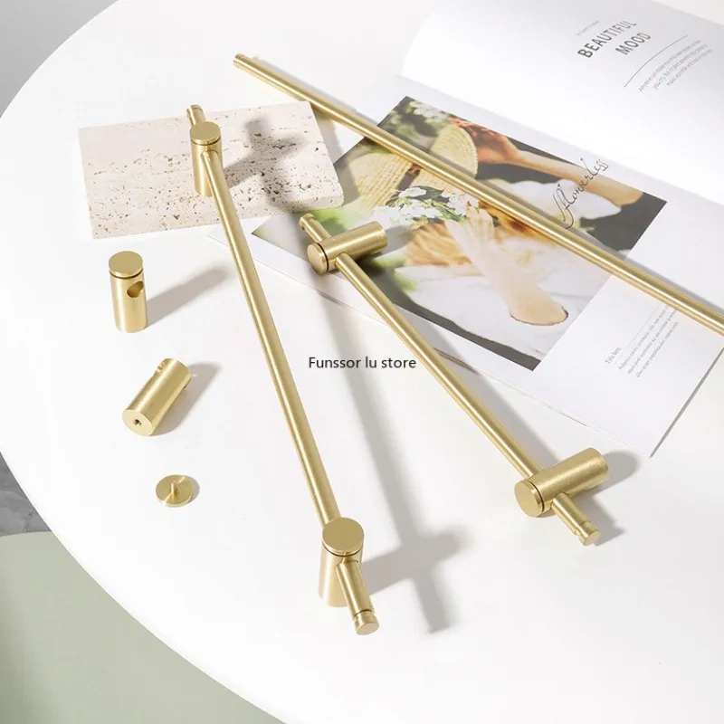 Adjustable！A Luxury Solid Brass Long Handle With Adjustable Pitch Modern Gold Wardrobe Cabinet Glass Door Handles Drawer Pulls