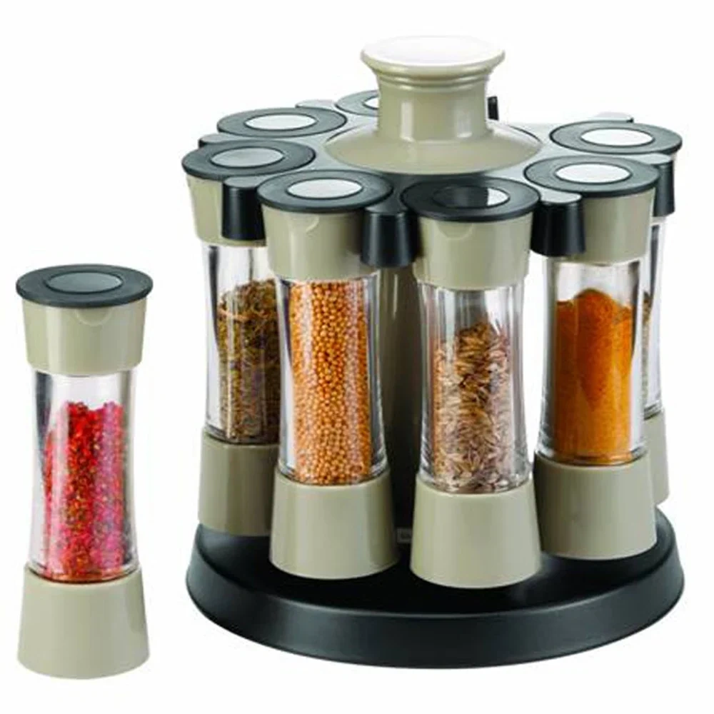 Intuitive Multi-Purpose 360 Rotating Rack Seasoning Jar for Kitchen Spices Pepper Salt Coffee Sugar Sealed Container Tools