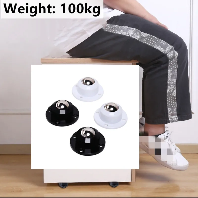4 Pcs/lot Furniture Casters Wheels Steel Strong Load-bearing Universal Wheel Self Adhesive Heavy Duty Pulley 360° Rotation