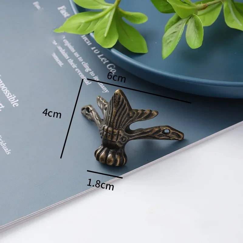 4PC Silver Golden Foot Alloy Corner Guard Furniture Decorative Four Foot Support Table Foot Small Size Furniture Decoration